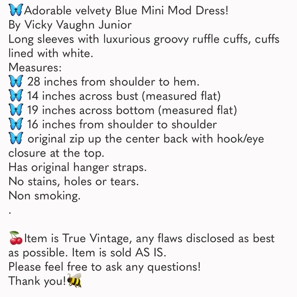 1960s Mini Mod Blue Dress - Picture 7 of 7